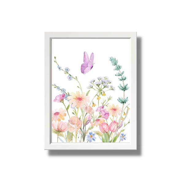 Kit Quaros Delicados Flores Decoração Fofa Quarto com Vidro