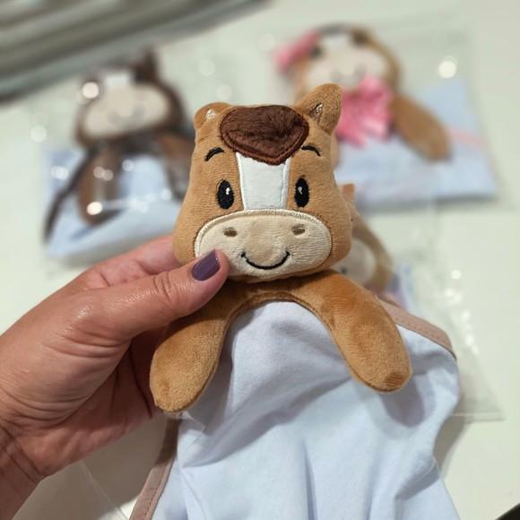 Naninha para Bebê Cavalinho com Prendedor de Chupeta Algodão