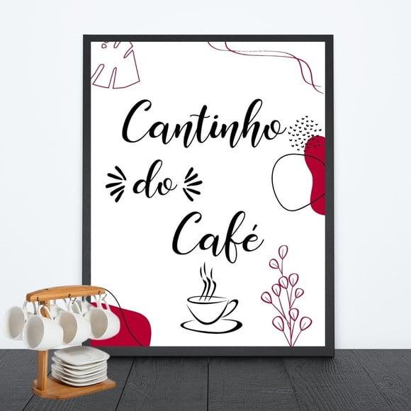 Quadrinho Cantinho do Café com Moldura e Vidro 30x40cm