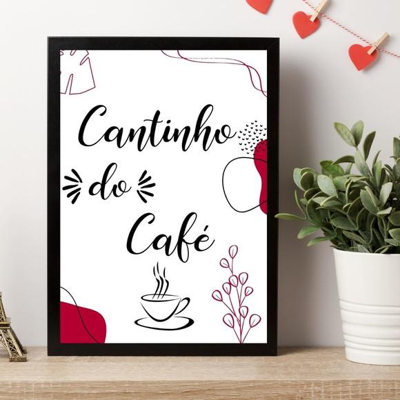 Quadrinho Cantinho do Café com Moldura e Vidro 30x40cm