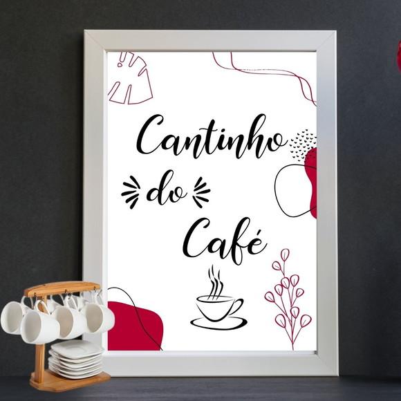Quadrinho Cantinho do Café com Moldura e Vidro 30x40cm