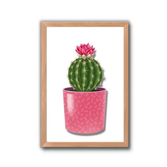 Quadrinho Decorativo Lavanderia e Cozinha Vaso Cacto 30x40cm