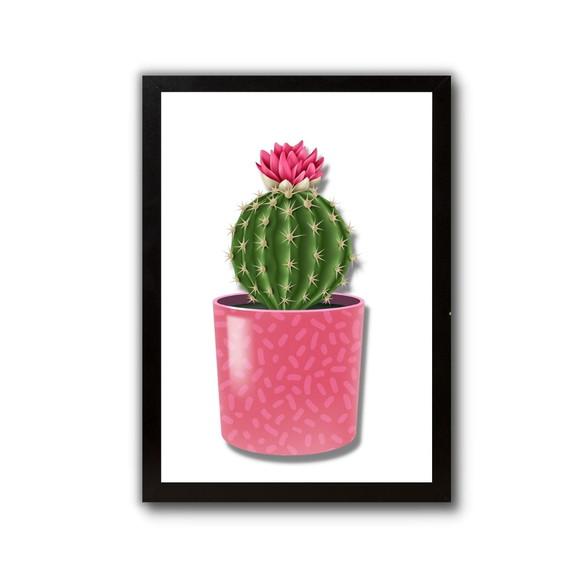 Quadrinho Decorativo Lavanderia e Cozinha Vaso Cacto 30x40cm