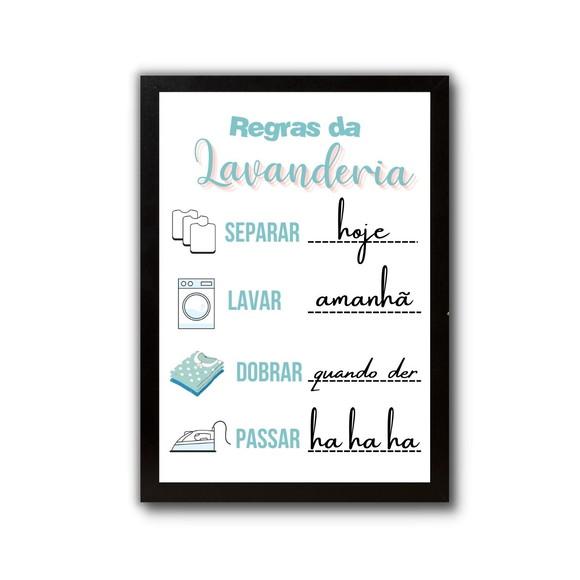 Quadrinho Decorativo para Lavanderia 30x40 c/ Frases