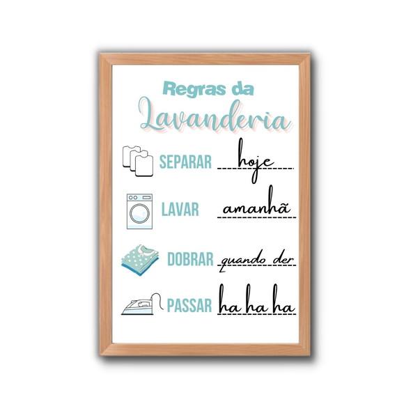 Quadrinho Decorativo para Lavanderia 30x40 c/ Frases