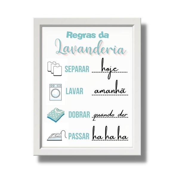 Quadrinho Decorativo para Lavanderia 30x40 c/ Frases