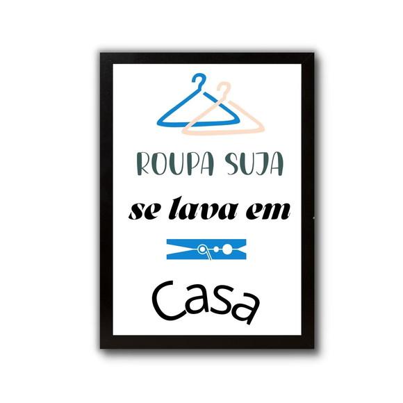 Quadrinho Divertido para Lavanderia 30x40 com Moldura/vidro