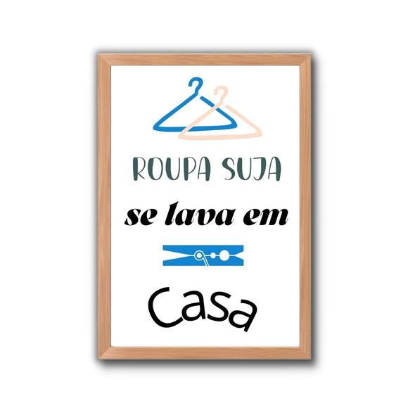 Quadrinho Divertido para Lavanderia 30x40 com Moldura/vidro