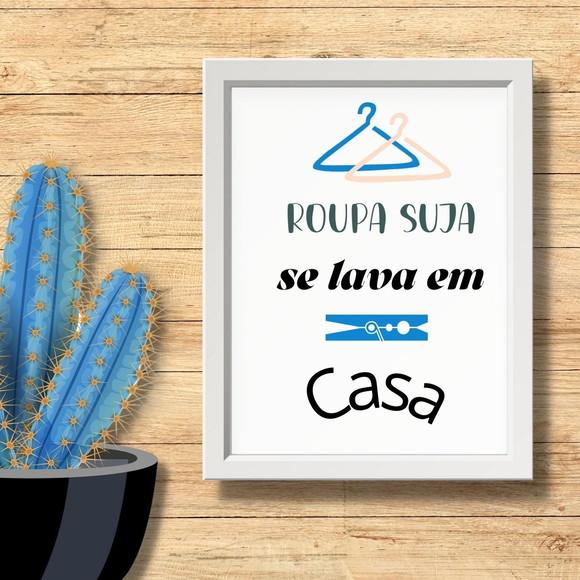 Quadrinho Divertido para Lavanderia 30x40 com Moldura/vidro