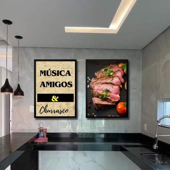 Quadrinhos Decorativos Churrasqueira Area Gourmet 30x40 cm