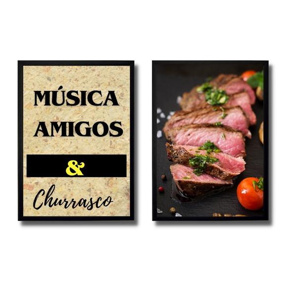 Quadrinhos Decorativos Churrasqueira Area Gourmet 30x40 cm