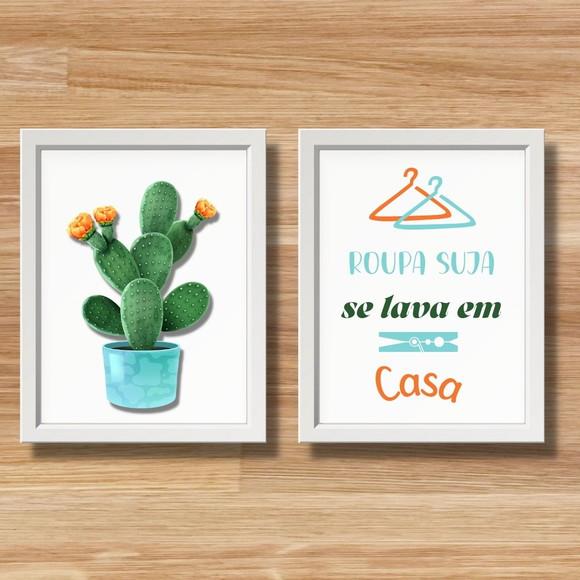 Quadrinhos Decorativos Lavanderia Frases Personalizado 30x40