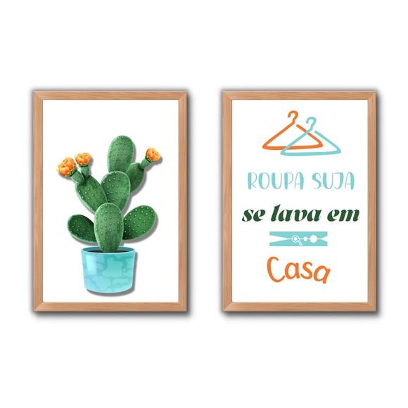 Quadrinhos Decorativos Lavanderia Frases Personalizado 30x40