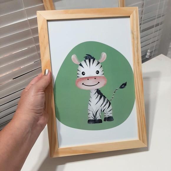 Quadrinhos do Safari Leazinho Quarto Infantil Verde 23x33 cm
