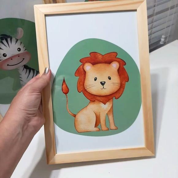 Quadrinhos do Safari Leazinho Quarto Infantil Verde 23x33 cm