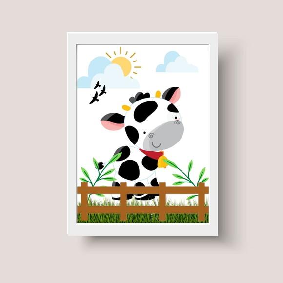 Quadrinhos Fazendinha Personalizado 20x30cm Moldura c/ Vidro