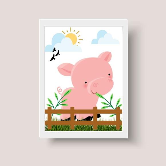 Quadrinhos Fazendinha Personalizado 20x30cm Moldura c/ Vidro