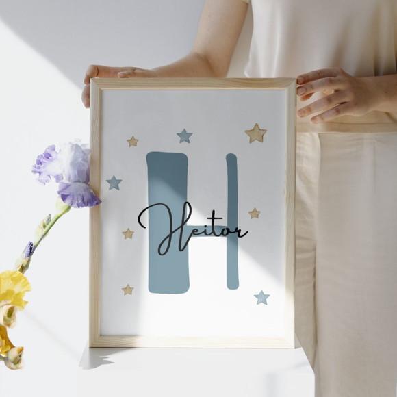 Quadrinhos para Quarto Bebê Masculino Urso Personalizado