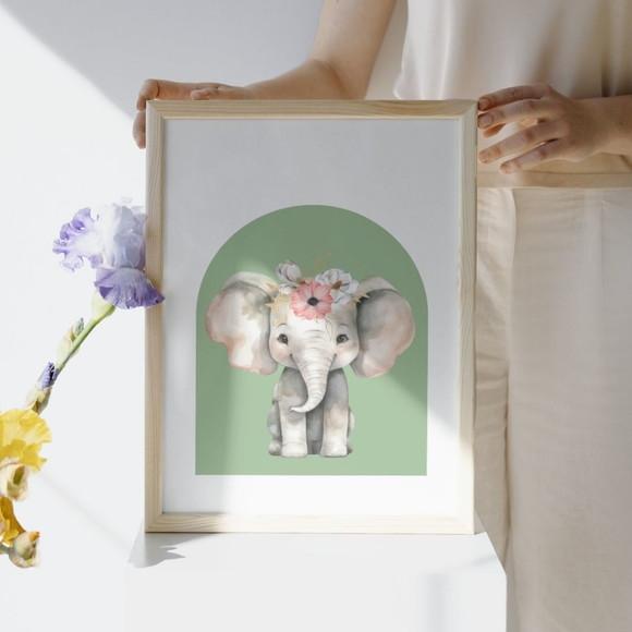 Quadrinhos para Quarto de Menina Safari com Flor 23x33 cm
