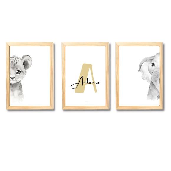 Quadrinhos Personalizados Safari com Nome Antonio 23x33 cm