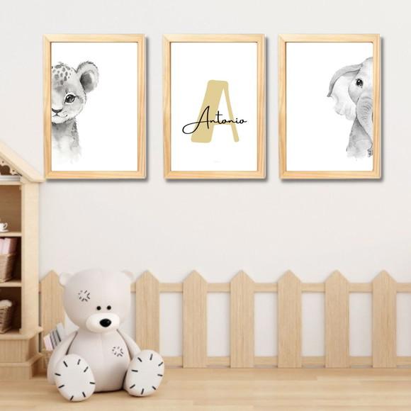Quadrinhos Personalizados Safari com Nome Antonio 23x33 cm