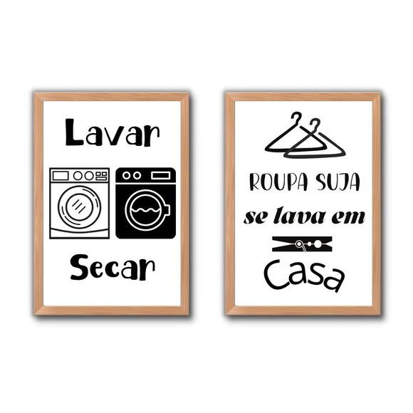 Quadrinhos Regras da Lavanderia com Frases Divertidas 30x40