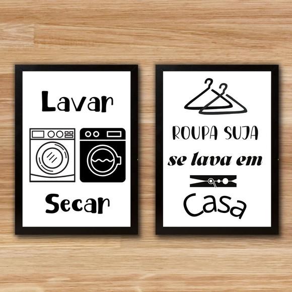 Quadrinhos Regras da Lavanderia com Frases Divertidas 30x40