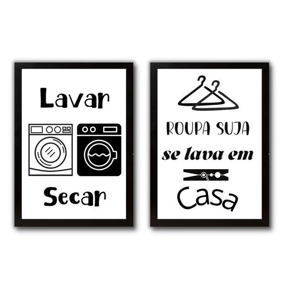 Quadrinhos Regras da Lavanderia com Frases Divertidas 30x40