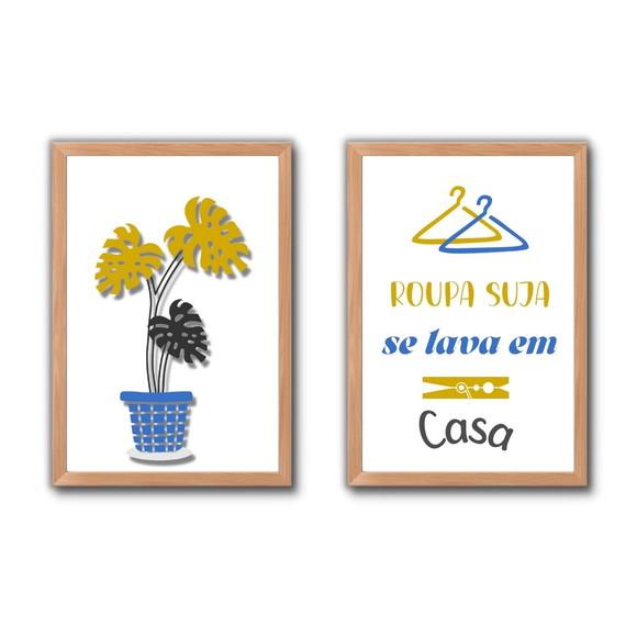 Quadrinhos Regras da Lavanderia com Frases Humor 30x40cm