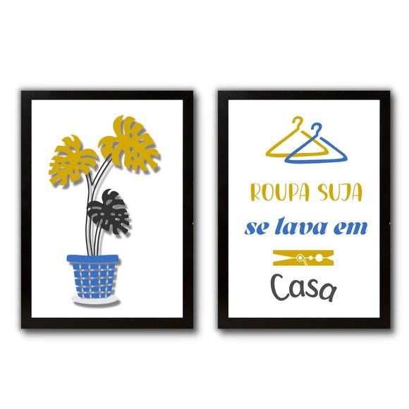 Quadrinhos Regras da Lavanderia com Frases Humor 30x40cm