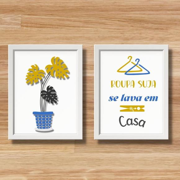 Quadrinhos Regras da Lavanderia com Frases Humor 30x40cm