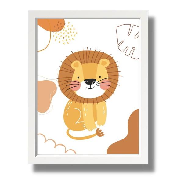 Quadrinhos Safari Quarto Infantil Moldura com Vidro 23x33 cm