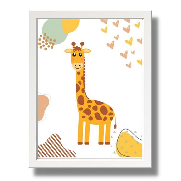 Quadrinhos Safari Quarto Infantil Moldura com Vidro 23x33 cm