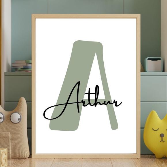 Quadro Animais Safari Personalizado Nome Bebe Moldura 33x43