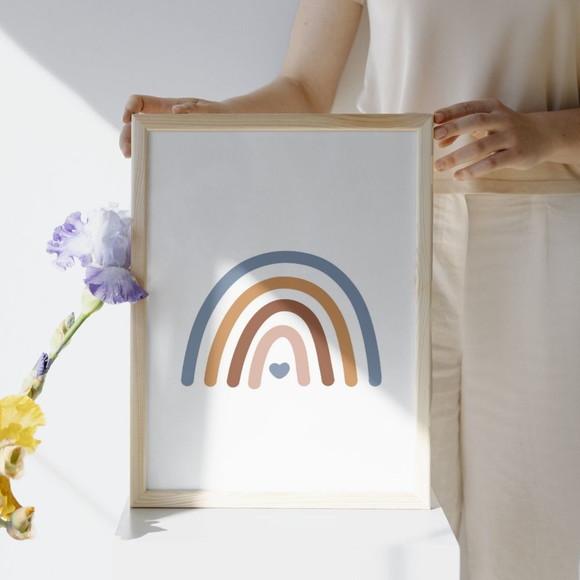 Quadro Arca Infantil com Nome | Moldura Madeira com Vidro