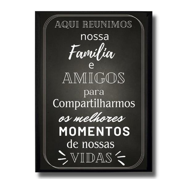 Quadro Area Externa com Frase Familia Churrasco 30x40 cm