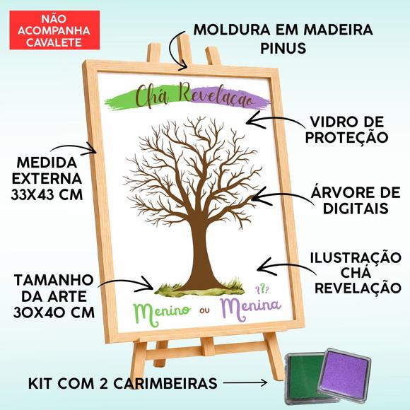 Quadro Assinatura de Digitais Chá Revelação com Carimbeiras