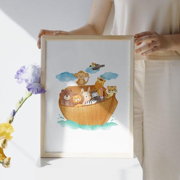 Quadro Bebê Personalizado com Tema Bíblico | Moldura e Vidro