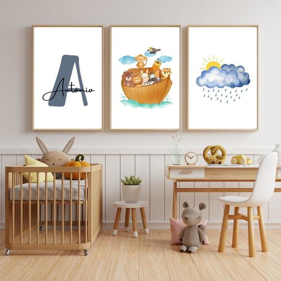 Quadro Bebê Personalizado com Tema Bíblico | Moldura e Vidro