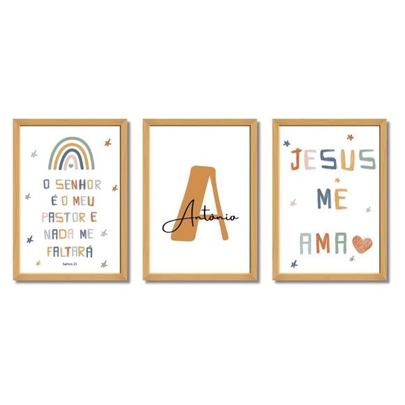 Quadro Bíblico Decorativo Infantil Frases Bíblicas Versículo