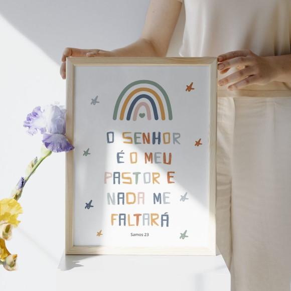 Quadro Bíblico Decorativo Infantil Frases Bíblicas Versículo