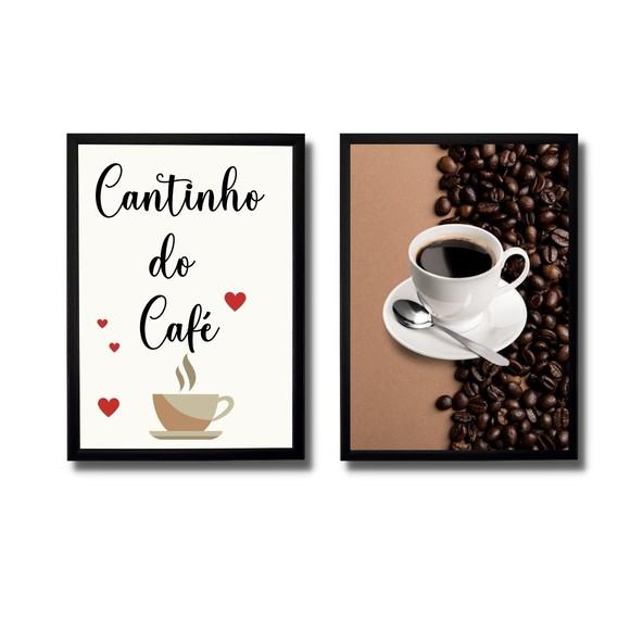 Quadro Cantinho do Café 20x30cm Kit com Moldura e Vidro