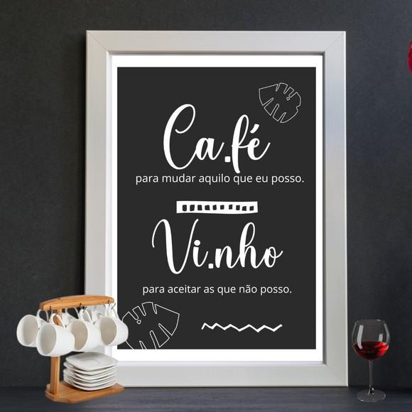 Quadro Cantinho do Café Bar 30x40 c/ Moldura e Vidro