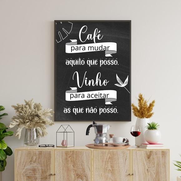 Quadro Cantinho do Café Bar Vinho Taça 30x40cm