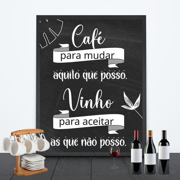 Quadro Cantinho do Café Bar Vinho Taça 30x40cm
