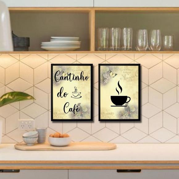 Quadro Cantinho do Café com Frases Amor Decorativo Aparador