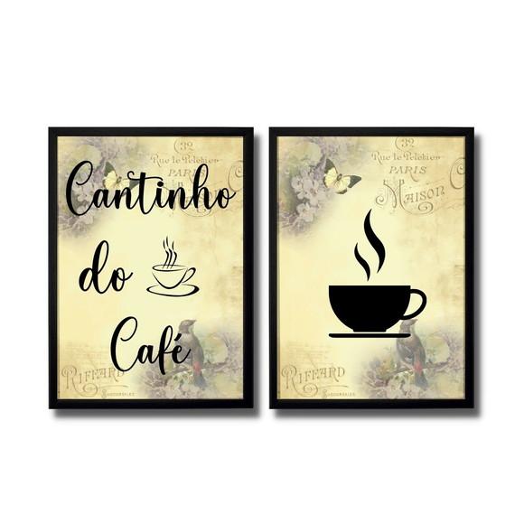 Quadro Cantinho do Café com Frases Amor Decorativo Aparador