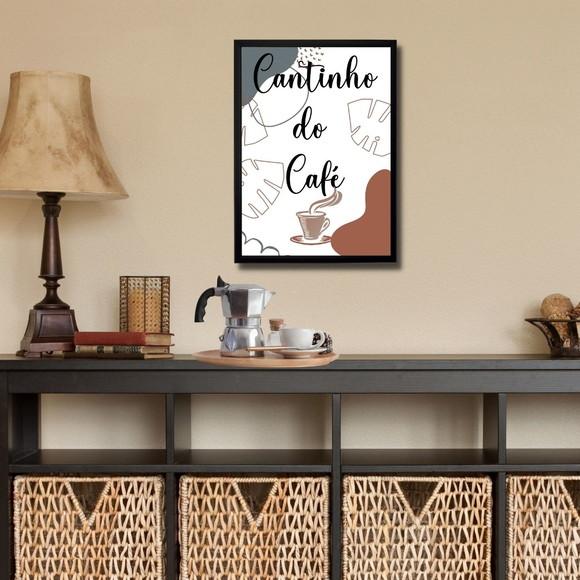 Quadro Cantinho do Café com Moldura/ Vidro 30x40cm