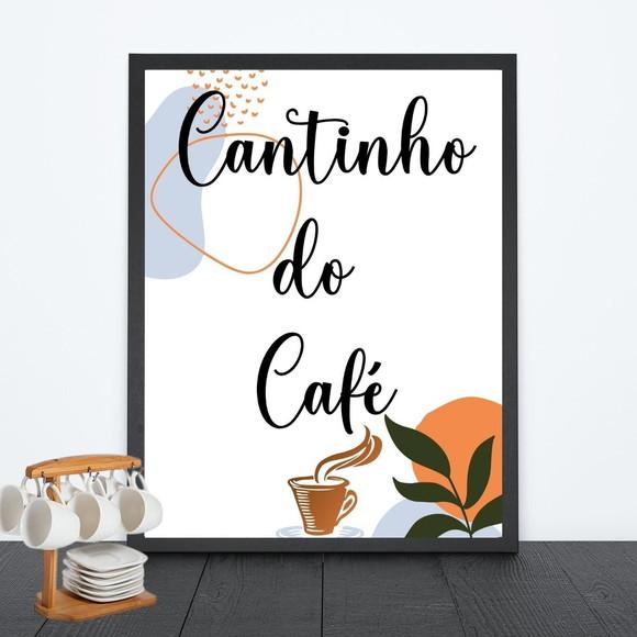 Quadro Cantinho do Café Cozinha com Vidro 30x40 cm