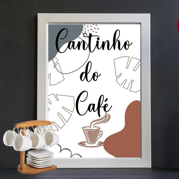 Quadro Cantinho do Café com Moldura/ Vidro 30x40cm